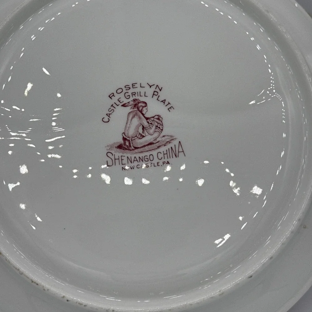 Shenango China Roselyn Castle Grill Plate Pink 10 3/8